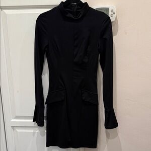 Elegant Black Long-Sleeve Dress